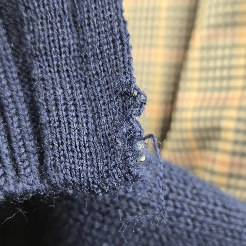Orvis Sweater Men Large Blue‎ Foul Weather Wool Lined Full Zip Hunting